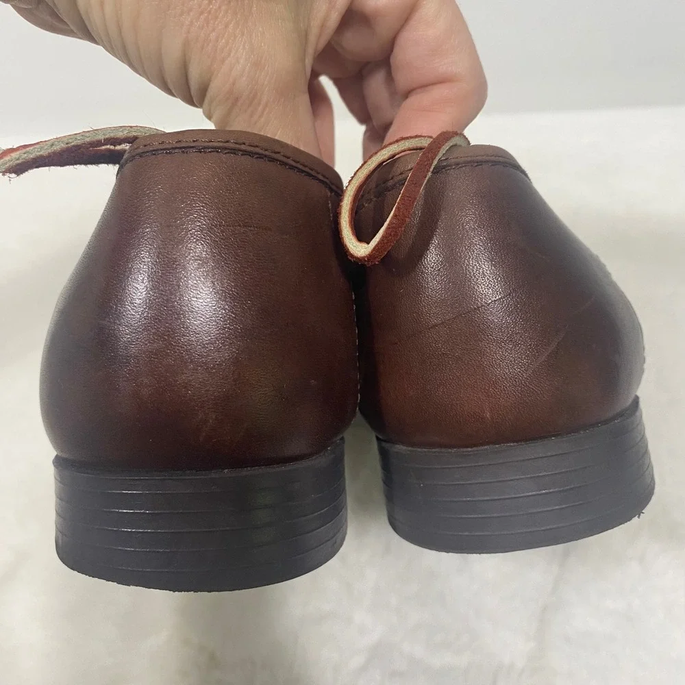Giorgio‎ Brutini Mens 9.5 Brown Leather Woven Tassel Loafers Dress Shoes Preppy